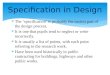 Specification in Design
