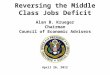 Reversing the Middle Class Jobs Deficit