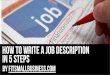 How To Write A Job Description In 5 Steps
