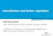 Consultation and better regulation, Gary Banks