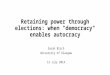 Electoral systems and democratisation - Prof Sarah Birch