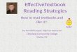 Textbook reading strategies