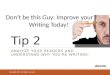 Writing Tip--Know your Readers