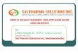 Sai pharma solutions inc  scientific-regulatory affairs-quality management and c gmp consultants since 2008