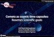Comets as cosmic time capsules: Rosetta’s scientific goals