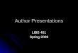 Author Presentations S09