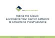 Riding the Cloud Leveraging your Carrier Software to Streamline Pick/Pack/Ship
