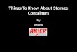 Things to know about storage containers