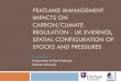 Peatland management impacts on carbon/climate regulation - UK evidence, spatial configuration of stocks and pressures