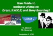 Business Olympics 2011 - Dress, Marketing Mix, SWOT and Storyboarding