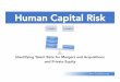 Human Capital Risk — Identifying Talent Beta for Mergers and Acquisitions and Private Equity