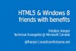 Confoo - 2013-02-28 - HTML5 & Windows 8, friends with benefits