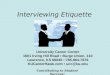 Interviewing Etiquette
