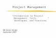 Project Management "Introduction to Project Management: Tools 