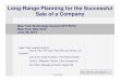 Long-Range Planning for the Successful Sale of a Company