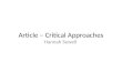 Article – critical approaches
