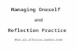 Managing Oneself And Reflective Practise Drucker   Hackett