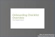 Onboarding Checklist Review: Supervisors