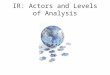 Actors and Levels of Analysis - IR