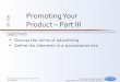 Promoting your product   part iii