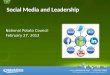 Social media and leadership - National Potato Council - Feb 27 2012