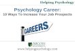 Psychology Career - 10 Ways To Increase Your Job Prospects