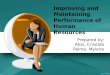 Improving and Maintaning Performance of Human Resource