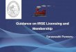 Guidance on IRSE Licensing and Membership