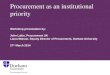 Procurement as an institutional priority - Laura Watson