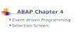 ABAP Event-driven Programming &Selection Screen