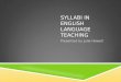 Syllabi in English Language Teaching