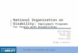 National Organization on Disability: Employment Programs for People with Disabilities