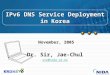 The IPv6 DNS in Korea