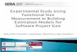 Experimental Study Using Functional Size Measurement in Building Estimation Models for Software Project Size