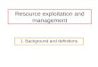Resource Exploitation And Mangement Lesson1