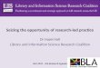 Seizing the opportunity of research-led practice