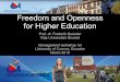 Freedom And Openness For Higher Education - Management workshop for University of Cuenca