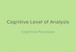 Cognitive Level of Analysis: Cognitive Processes