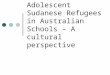 Acculturation of Adolescent Sudanese Refugees - for Teachers