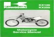 4187 Kawasaki Kx125-Kx250 Service Manual Repair 1992-1993