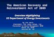 ARRA Recovery Act Overview of Energy Projects