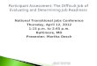 Participant Assessment: The Difficult Job of Evaluating and Determining Job Readiness