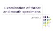 Examination of throat