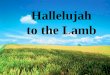 Hallelujah to the lamb