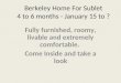 Berkeley Home For Sublet
