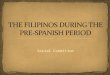 the filipinos during the pre-spanish period