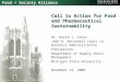 Food Sustainability Call to Action