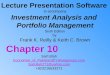 Chapter 10 - Extensions and Testing of Asset Pricing Theories
