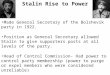 Rise of Stalin and 5 Year Plan