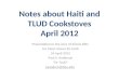 Notes about Haiti and TLUD Cookstoves